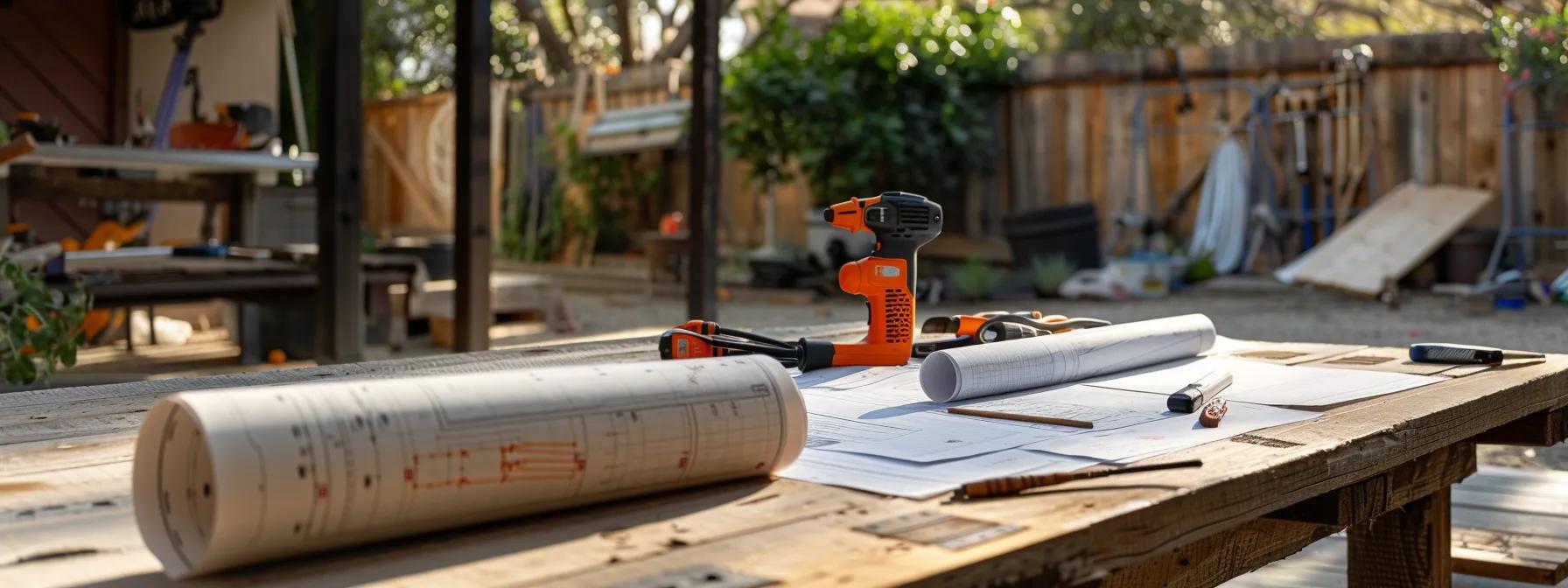 a detailed urban scene featuring a professional contractor inspecting a home's foundation in san antonio, with blueprints and tools spread on a rugged worktable, highlighting the technical aspect of foundation repair costs.