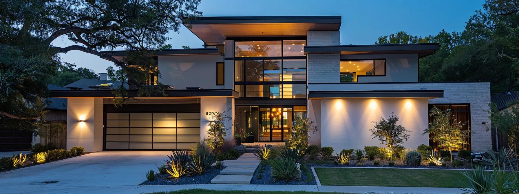 a modern san antonio home showcases freshly completed foundation repairs with clean lines and a polished exterior, highlighting the impact of structural integrity in urban living.