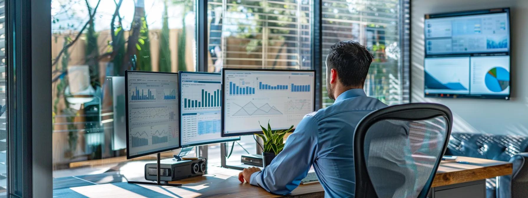 a visually compelling office setting showcasing a confident real estate expert analyzing a detailed chart on foundation repair costs, surrounded by digital screens displaying property value metrics, emphasizing the critical relationship between structural integrity and market worth in san antonio homes.